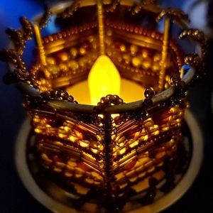 Napkin Rings x 6 or Tealight beaded holders + battery tealight included